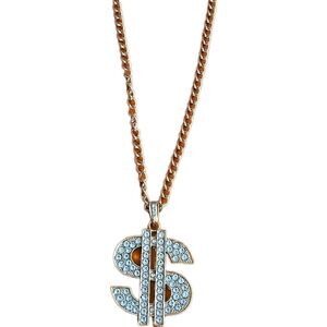 Unisex Fashion Jewelry Money Sign Dollar Symbol $ 24 Inches Necklace Decoration